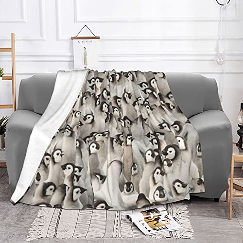 Penguin Blanket Micro Fleece Stuffed Animal Baby Emperor Penguin Gifts Throw Blanket For Couch Bed Sofa And Travel,Luxury Soft Furry Plush Comfy Throws And Blankets For Men Women Teens Kids,50"X40" #TOP5