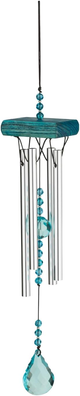 Regal Art & Gift Garden Crystal Chimes - Outdoor Decorative Metal Hanging Chime - Relaxing Sound for Yard, Patio, Porch or Garden - Blue