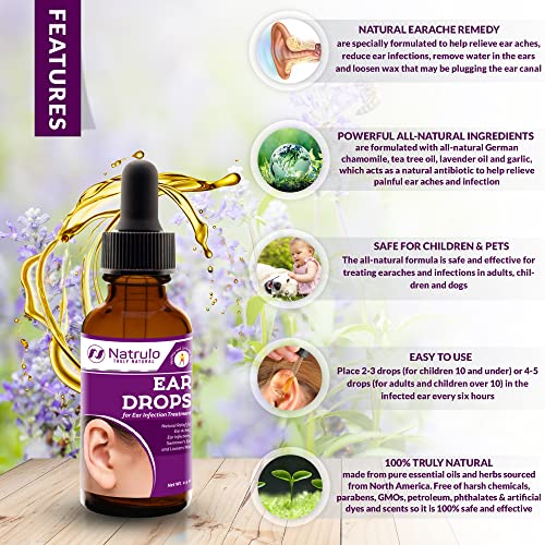 image for Natrulo Natural Ear Drops for Ear Infection – Homeopathic Eardrops f