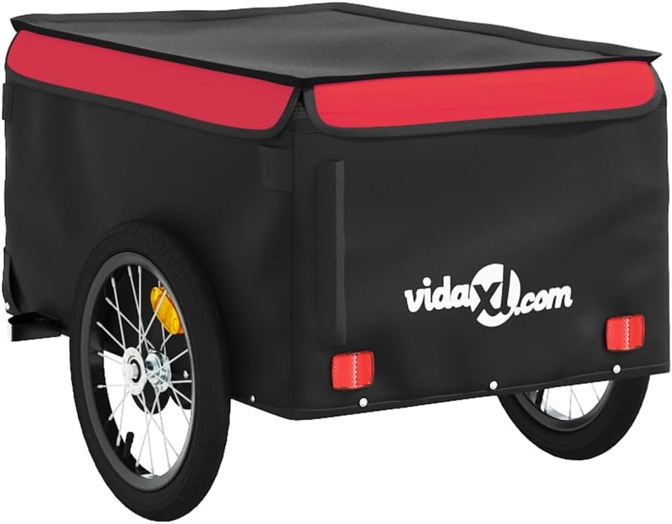Bike Trailer Kids Bicycle Cargo Trailer Cart Wagon with Tow Bar Iron vidaXL vidaXL