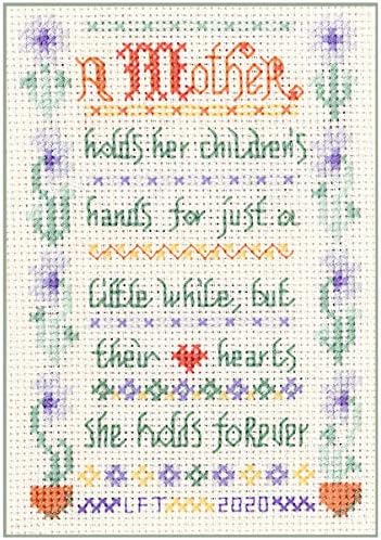 Lifetime Samplers Mini Mother's Day Sampler - Complete Cross Stitch kit on 14 aida with Clear Colour Chart