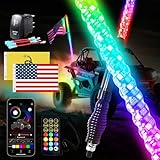 Plus durable : indice d'étanchéité IP67, résistant au sable et aux chocs. Réduisez les soucis lors de l'utilisation de fouets. Protégez bien les perles de la lampe LED 5050. Le fouet UTV peut résister aux conditions tout-terrain les plus difficiles grâce à son mât de drapeau durable.