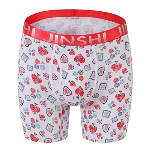 JINSHI Boxer Briefs Man Underwear No Ride Up Big&Tall Underpants Athletic Stretchy Breathable Pack Size L