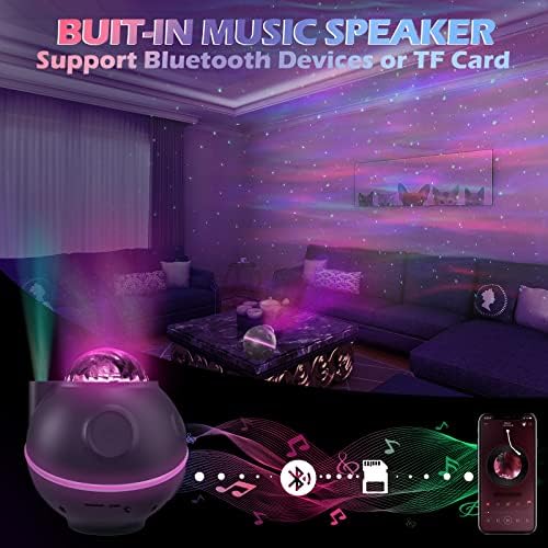 Galaxy Projector, Star Aurora Planets Projector Night Light with Remote Touch Control,Sky Projector Nebula Color Changing Lamp Built-in Bluetooth Speaker for Child Kids Adults Gifts