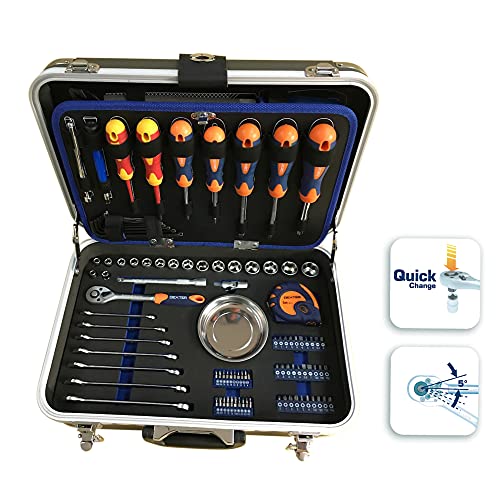 DEXTER - Werkzeugkasten 111 Stück - Werkzeugkoffer - Mit Transportkoffer - Komplettset - Werkzeugset - Werkzeugkasten – Bild 3