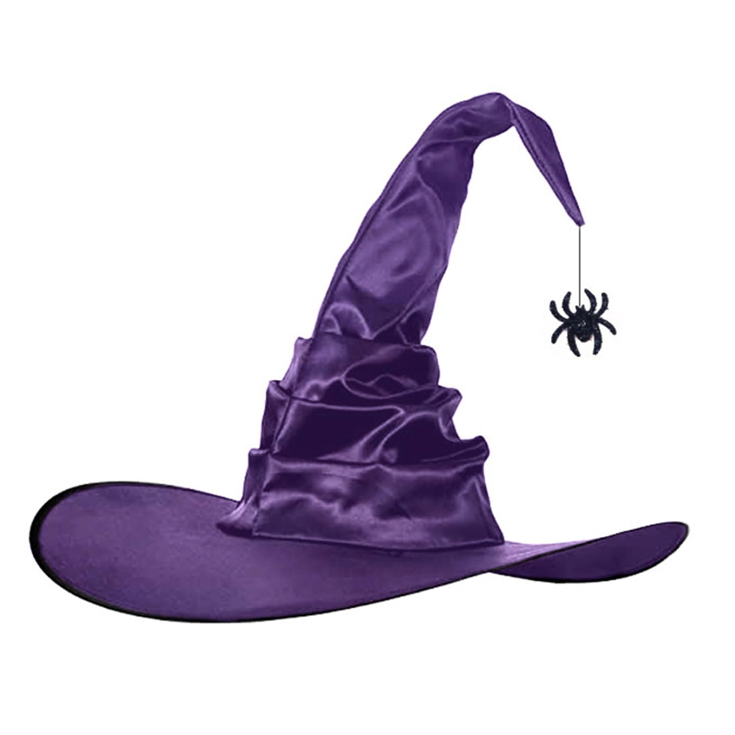 Halloween Witch Hat with Handcrafted Pleating and Glittery Pendant