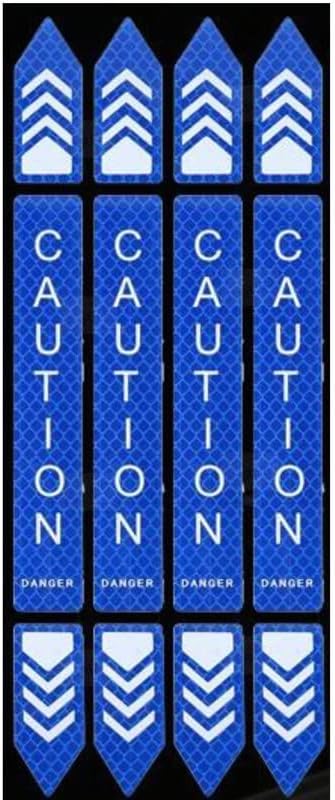 SAM (Blue) (4 Pcs) Car Door Anti-Collision Stickers Reflective Car Stickers Door Opening Warning Stickers Car Accessories Safety Anti-Collision Strips Compatible with Clio