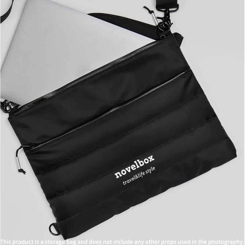 novelbox Laptop Sling Bag, 14 Inch Waterproof Messenger Bag with Anti-Theft Pocket, Lightweight Crossbody Chest Bag for Men & Women, Fit MacBook, Tablet, Travel, College, Business - Image 6