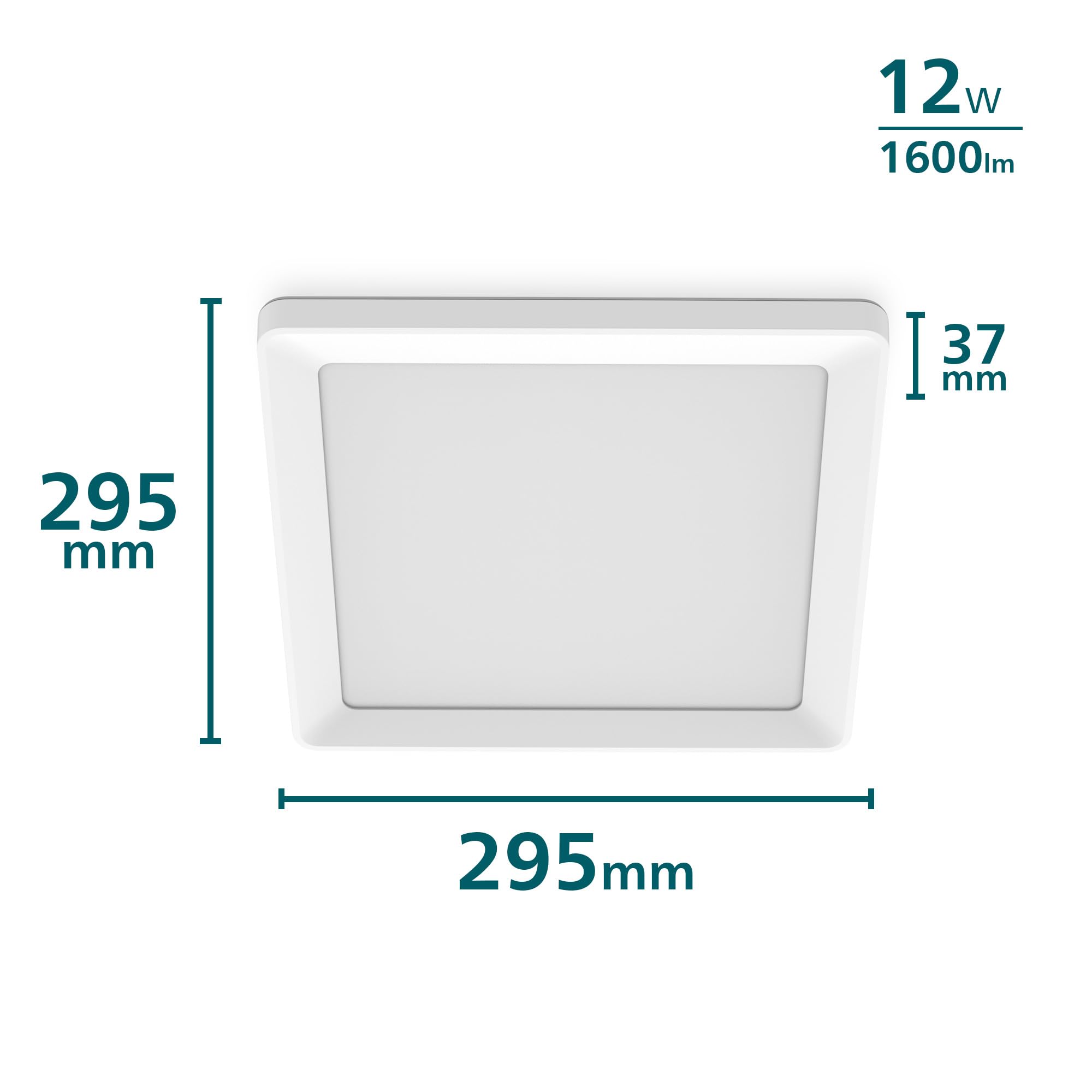 Philips LED SceneSwitch Plafón (12 W), rectangular (30x30cm), con luz blanca cálida, regulable, blanco