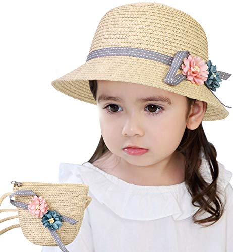 Sumolux Straw Hats Girls Kids Sun Hats Summer Beach Hats Straw Woven Pocket Suit Outdoor Activities #TOP7