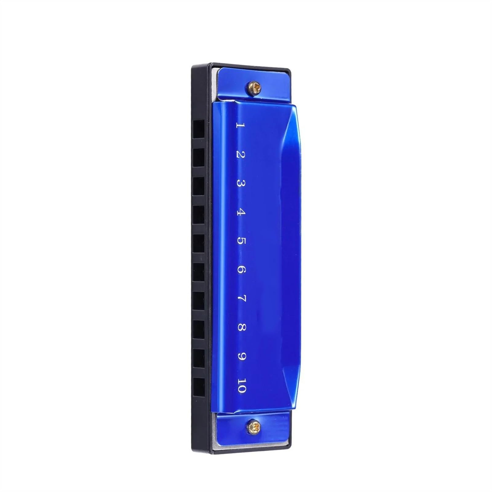Strumento armonica blues a 10 fori con chiave C con custodia adatta per i principianti Armonica Per Principianti (Color : Blue)