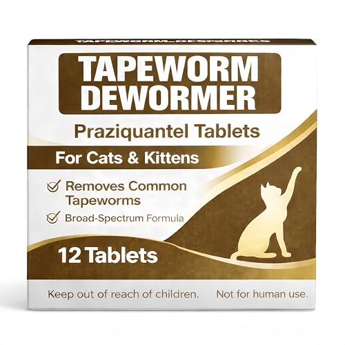 Yeosklum Cats & Kittens Dewormer Tablets, 6 Weeks and Older, Broad-Spectrum Chewable Formula, Praziquantel-Based
