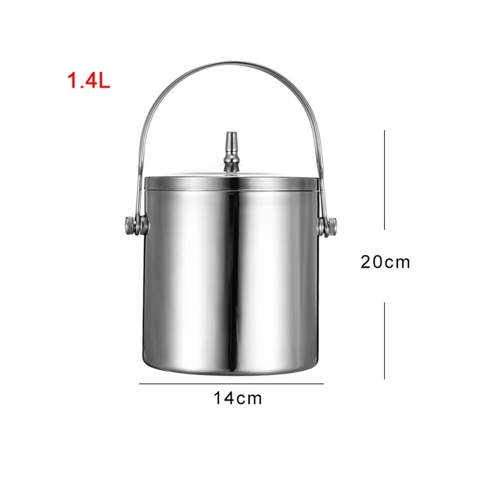 Isolierter Eiskübel mit Deckel und Griff, doppelwandiger Edelstahl-Weinkühler für Cocktailbar