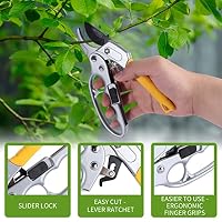MEPEREZ Premium Germany Pruning Shears, Hand Pruners 4x Cutting Power Trimming, Garden Clippers 1-Inch Cut Capacity, Best Gardening Gifts, Easy to use Gardening Tools, Arthritis Weak Hand Snips — image 5