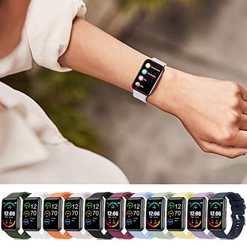 Wownadu Bracelet Compatible pour Huawei Watch Fit Bracelets Rechange Femme Homme Sport Strap, Accessoires Remplacement Silicone Band (Pas de Montre), Eine Grösse, Silicone, Pas de pierre précieuse – vue 7