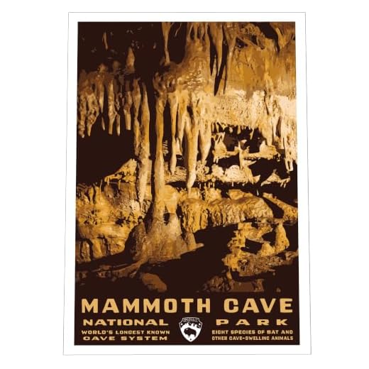 Mammoth Cave National Park Vintage-Style Travel Poster - 8x10-12x18-18x24-24x36 / 4x6 Postcard WPA Style Art Print Kentucky USA Cavern (4x6 Inch Postcard)