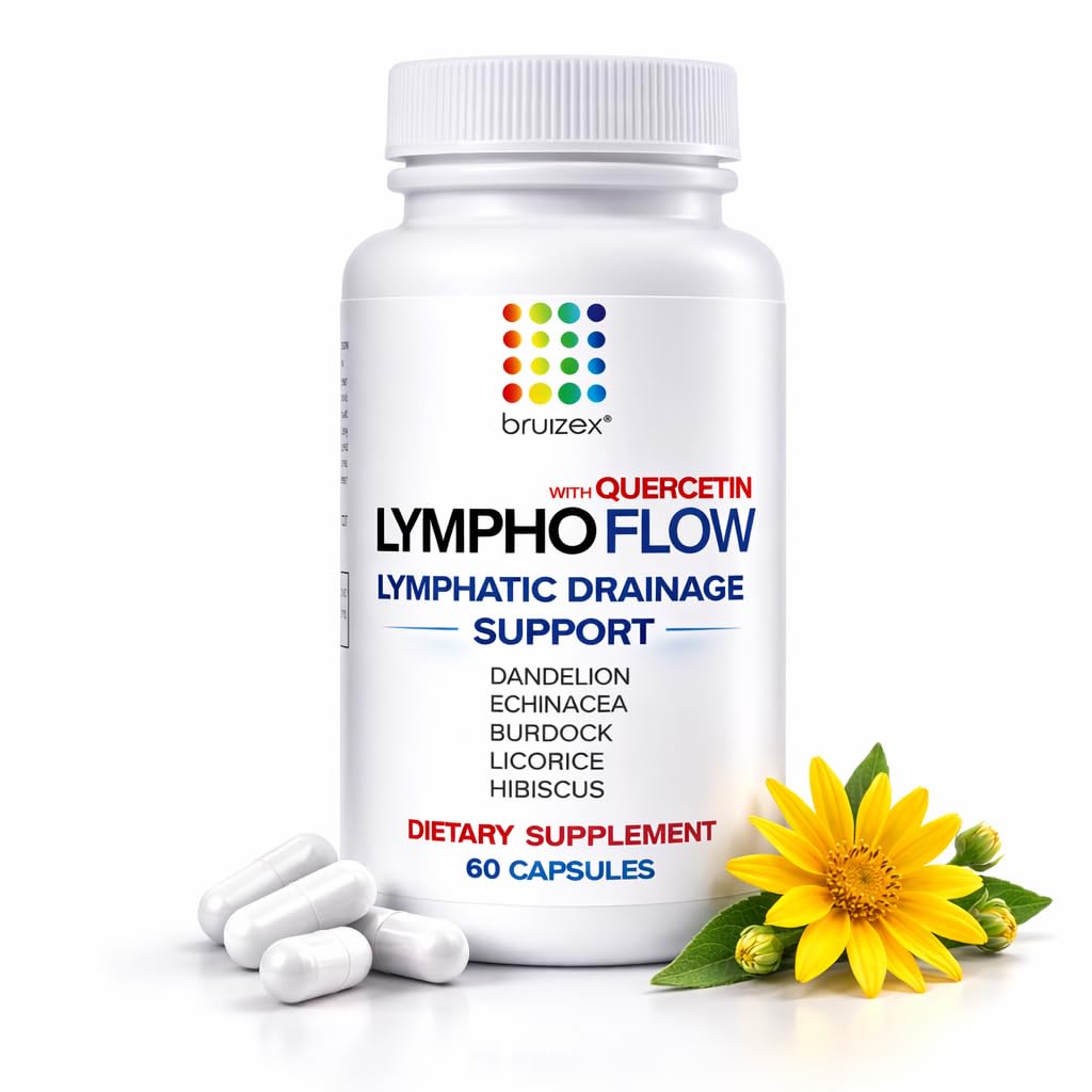Bruizex Lympho Flow Lymphatic Drainage Supplement,Quercetin Support,60 Caps