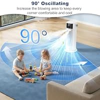 Klimaanlage Mobil, 4-In-1 Luftkühler mit Wasserkühlung, Klimaanlage Ohne Abluftschlauch, Tanque de 900ml, 3 Gebläsestufen, LED-Display, Mini Klimaanlage mit Luftbefeuchter (Cremeweiß) – Ansicht 7