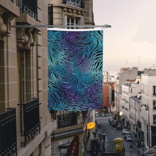 Drapeau extérieur imprimé zèbre bleu double face de 1,2x1,8 m avec œillets pour maison