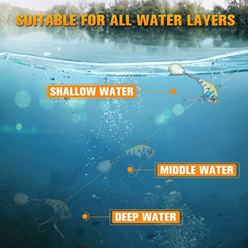 Pelican Mate Fishing Lures Tail Spinners Metal Shad Lure Blade Baits For Bass Long Cast Bait Trout Pike Freshwater Saltwater 1.22''/0.51Oz (Pack Of 5) #TOP5