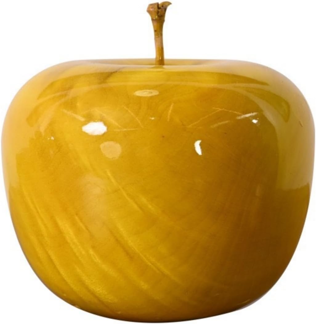 Apple Decoration Christmas Eve Gift Family Living Room Rare Solid Wood Crafts Collection Decoration (Golden Silk nanmu(Size 3.2 * 3.2 "with Gift Box)