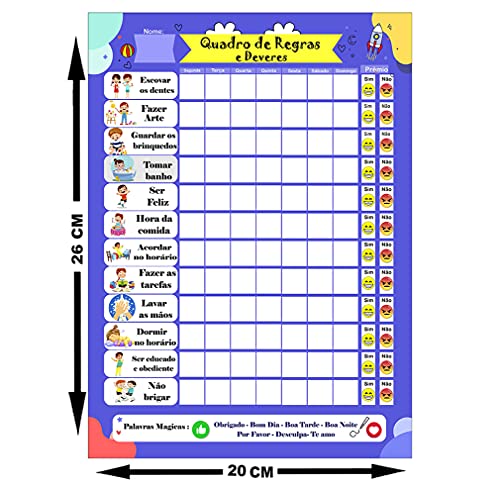 Quadro do Incentivo de Metal Semanal 26x20cm + Caneta