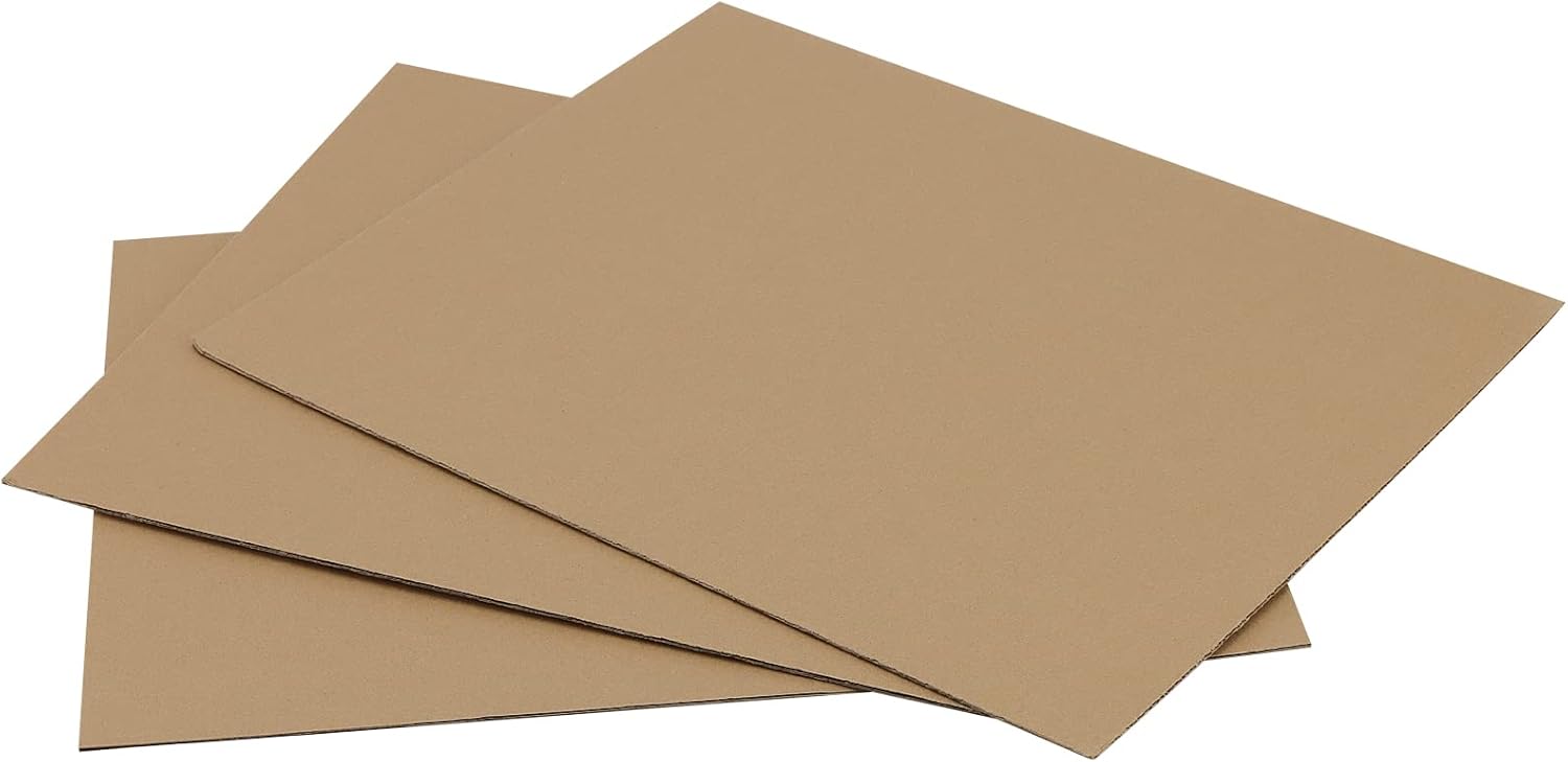 HOZEON 70 Pack 11 x 14 Inch Brown Corrugated Cardboard Sheets, 2mm Thick Cardboard Sheets, Flat Cardboard for Packing, Mailing, DIY Crafts