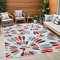 Superior Marigold Indoor Outdoor Area Rug, Perfect for Patio, Poolside, Backyard, Playroom, Kitchen, Bedroom, Dining Room, Entryway, Mudroom, Oversized Floral Floor Cover, 5' 6" x 8', Multicolor