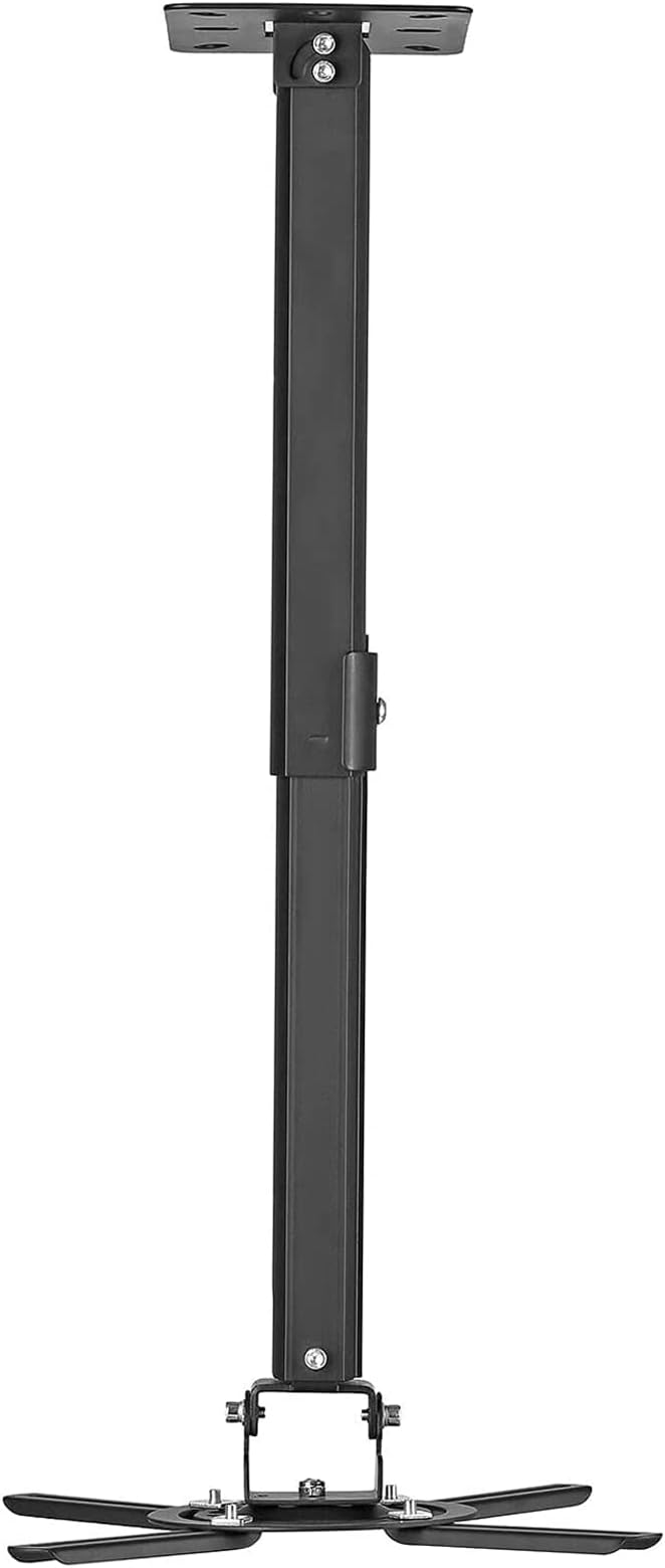 Ceiling Projector Mount, Universal Wall Mount - Rotate 360, Swivel 90, Tilt 90 with Extension Pole (210-540mm), Black, Up to 13.6kg