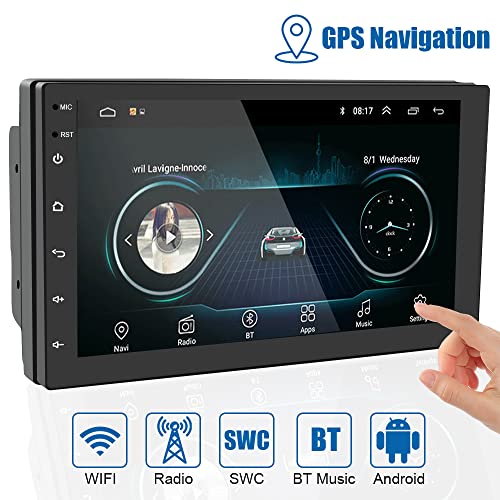 NOPNOG Reprodutor de vídeo multimídia para carro 2 DIN, equipamento de vídeo no painel do carro, tel