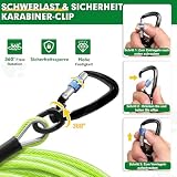 Hofleine Für Hunde, 9m Hofleine Tie Out Leinen, Tie Out Cables Für Hunde mit Schraubverschluss, Hofleine Tie Out Leinen mit Stoßdämpfender Feder bis 1000LBS, Hofleine Leine Bissfest Für Camping