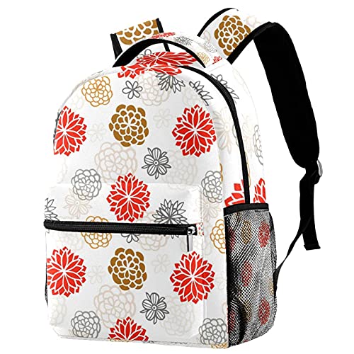 Sac à dos d'école pour homme et femme portable multicolore à fleurs