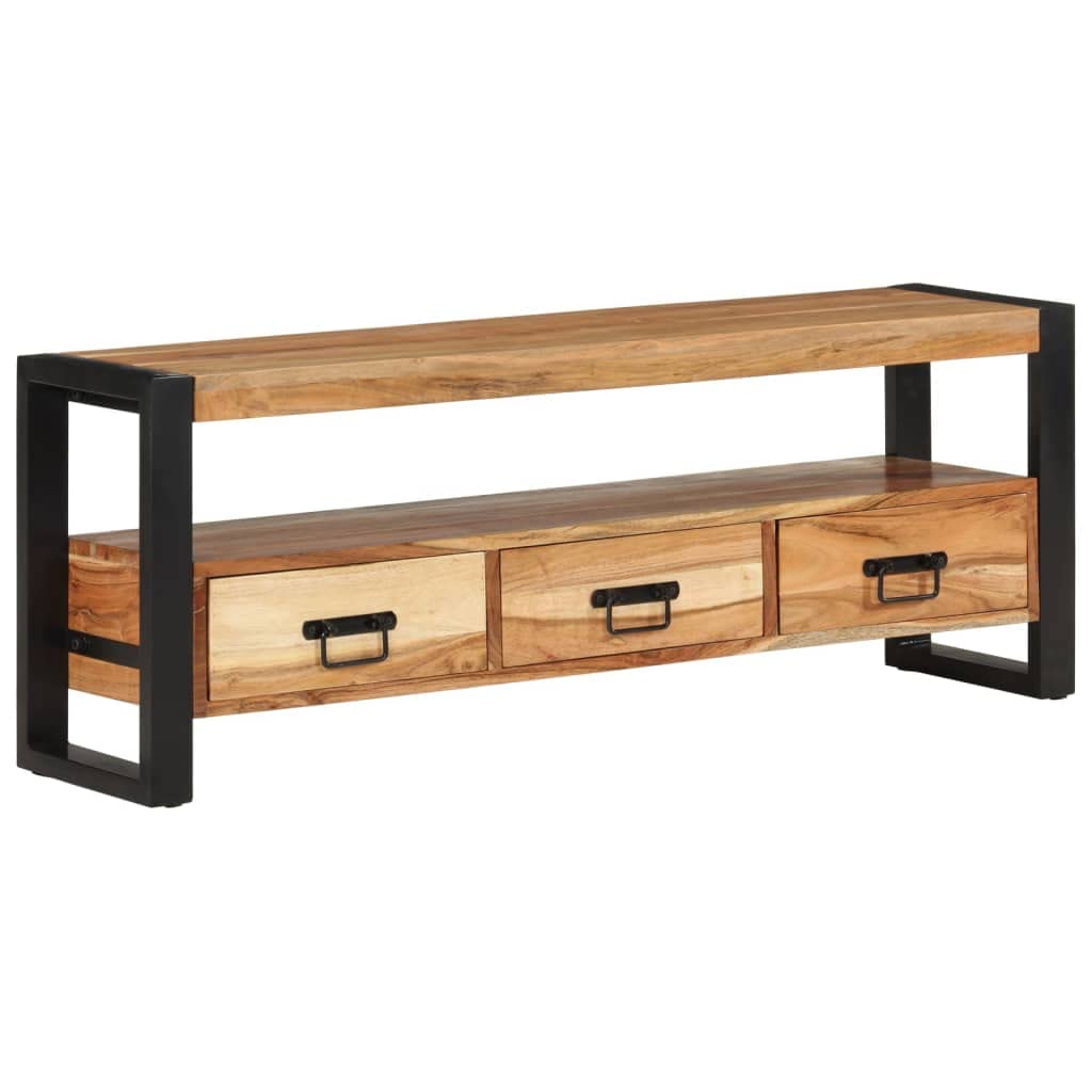 TV-Schrank 120x30x45 cm Massivholz Akazie Fernsehschrank Tv Board Lowboard