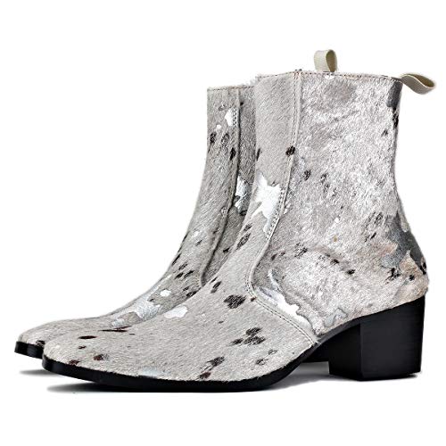 Cowsdella Chelsea Dress Boot For Men Casual Western Combat Ankle Leather Boots Heels Shoes Horse Hair Cd-Jy012-B-12 #TOP3