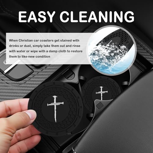 4PCS Portavasos para Auto con Diseño de Cruz Cristiana miniatura 4