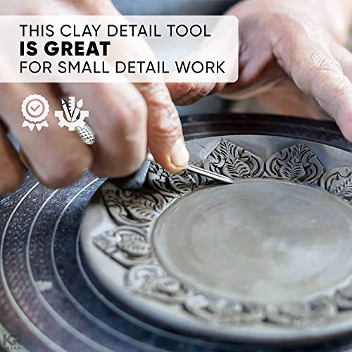 KETAR 4Pcs Modeling Clay Sculpting Tools Sculpting Tools Modeling Clay Texture Art Tools Stainless Steel Wax Carving Tools - Modeling Clay Artist Pottery Clay for Sculpting Kit Needle Tool Set