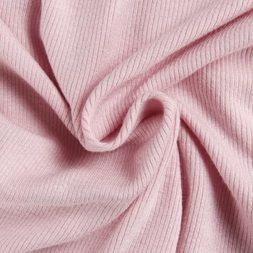 PALINDA Women's Ribbed Turtleneck Fitted Long Sleeve Shirts Basic Thermal Layering Tops(Pink M) by PALINDA - Used condition - US$11.47