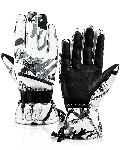 TOBEHIGHER Winter Ski Gloves - 5-Finger Waterproof Snowboarding Gloves, Touchscreen