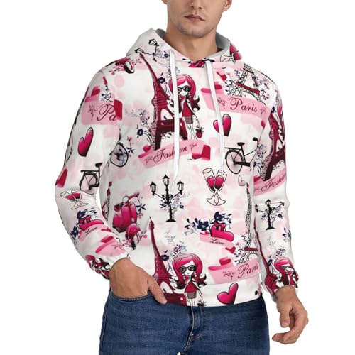 Sweat à capuche Paris Tour Eiffel EdWal en polyester confortable pour homme