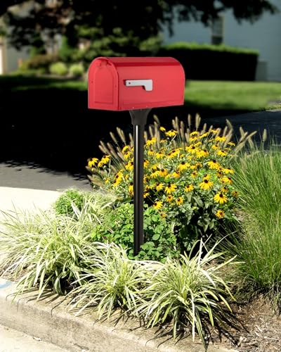 Image of ARCHITECTURAL MAILBOXES 7600R MB1 Mailbox, Medium, Red | Galvanized steel build for outside with rust-resistant powder-coat finish and a magnetic door closure. USPS approved.