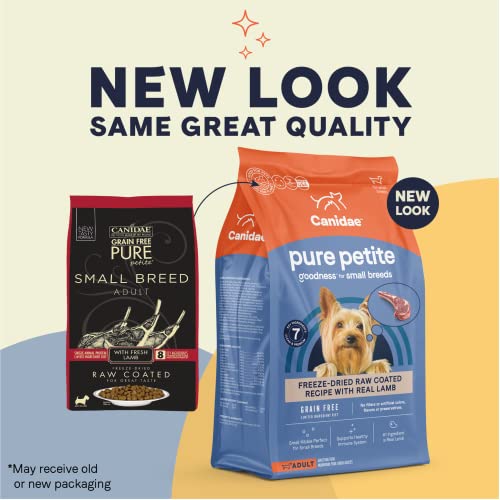 Canidae Pure Petite Premium Freeze-Dried Raw Coated Dog Food For Small Breeds, Real Lamb Recipe, 10 Lbs, Grain Free #TOP1