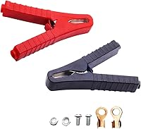 Vista 7 de 4 piezas de abrazaderas de cable de puente Abrazaderas de batería de cocodrilo de cobre puro 100A-500A Abrazaderas de cargador de batería de coche