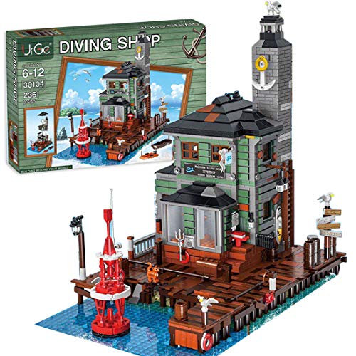 TopBau Tauchshop Modular Building Haus Bausatz, 2361+Teile Strandhaus Street View Kompatibel mit Lego 21310 Ideas Alter…