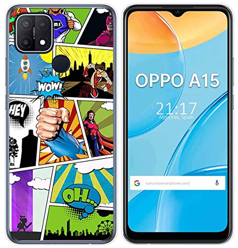 Tumundosmartphone Cover Tpu Gel Per Oppo A15 Disegno Disegni - Comic