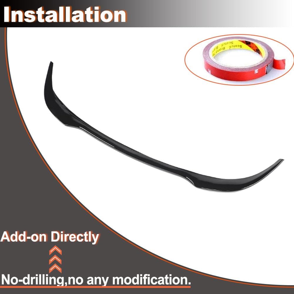 Gloss Black Rear Trunk Spoiler Compatible with Fiat 500 Abarth 595 2010-2020 Fiberglass Roof Window Top Wing Lip Factory Outlet