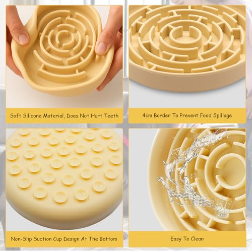 Anti Schling Napf Hund Antischlingnapf Hunde für Katzen Welpen Silikon Hundenapf Langsame Fütterung Anti Schling Napf Katze Slow Feeder Dog Bowl für Hunde und Katzen Aller Größen