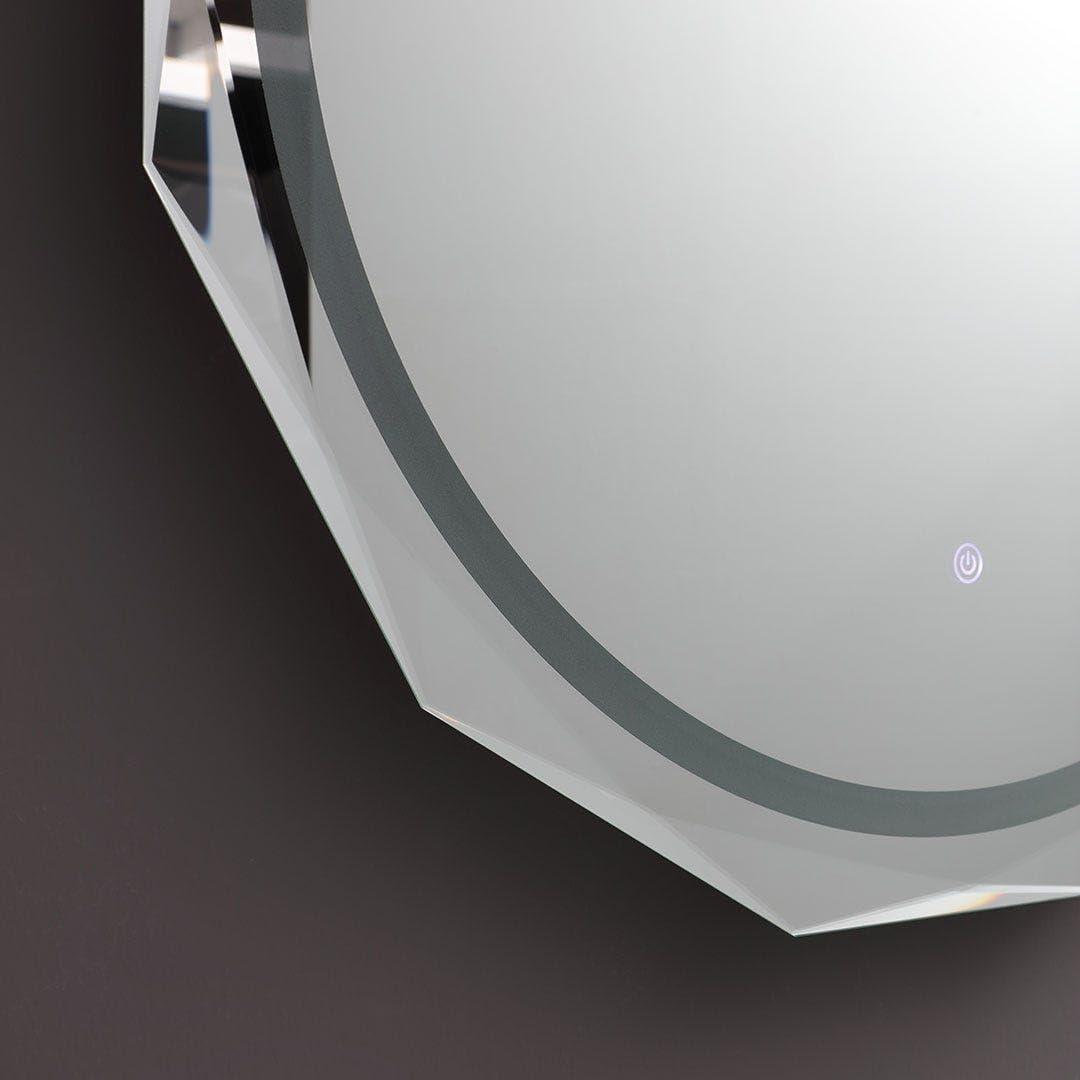 Kiamami Valentina - Specchiera con bordo sfaccettato 75cm e led integrati