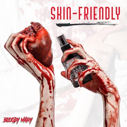 Fake Blood Makeup Spray - For Theater and Costume or Halloween Zombie, Vampire and Monster Dress Up - By Bloody Mary (Medium - 2 oz)