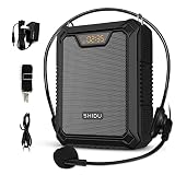 Portable Voice Amplifier 25W Rechargeable Speaker with Microphone Wired Headset Waterproof IPX6 Blue