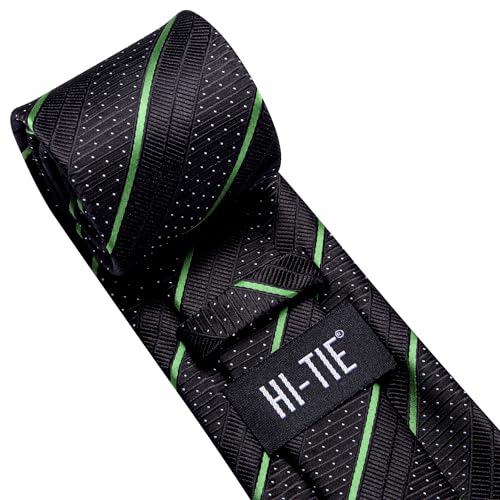 Image of Hi-Tie Men's Silk Ties Formal Woven Classic Necktie Pocket Square Cufflinks Lapel Pin Set Wedding Business